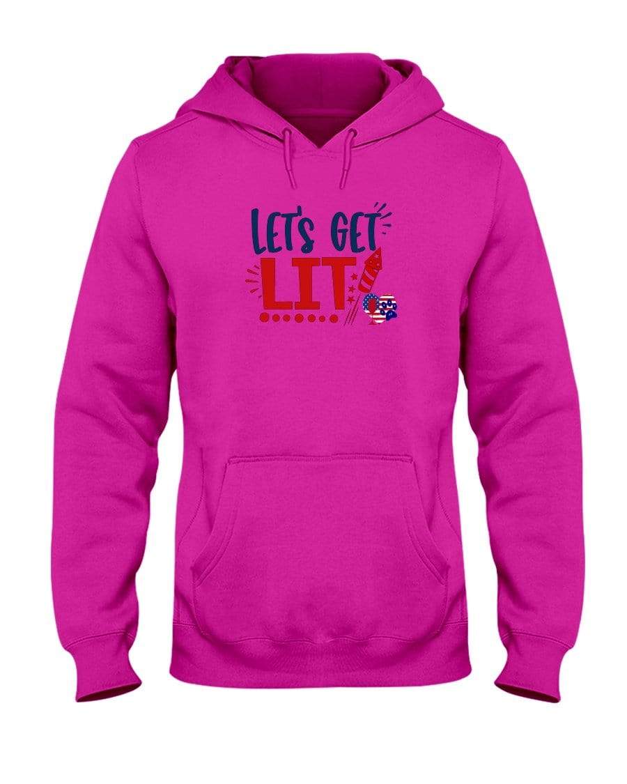 Sweatshirts Cyber Pink / S Winey Bitches Co "Let Get Lit" 50/50 Hoodie WineyBitchesCo