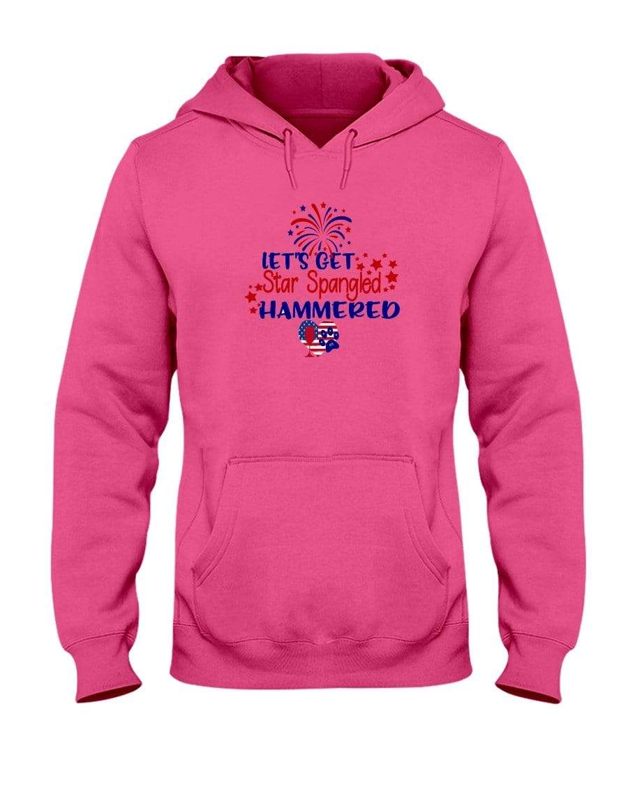 Sweatshirts Cyber Pink / S Winey Bitches Co "Let's Get Star Spangled Hammered" 50/50 Hoodie WineyBitchesCo