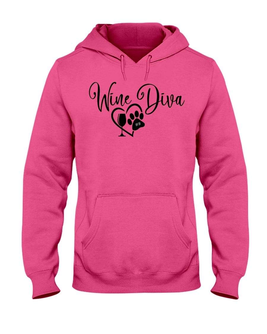 Sweatshirts Cyber Pink / S Winey Bitches Co "Wine Diva 2" 50/50 Hoodie WineyBitchesCo