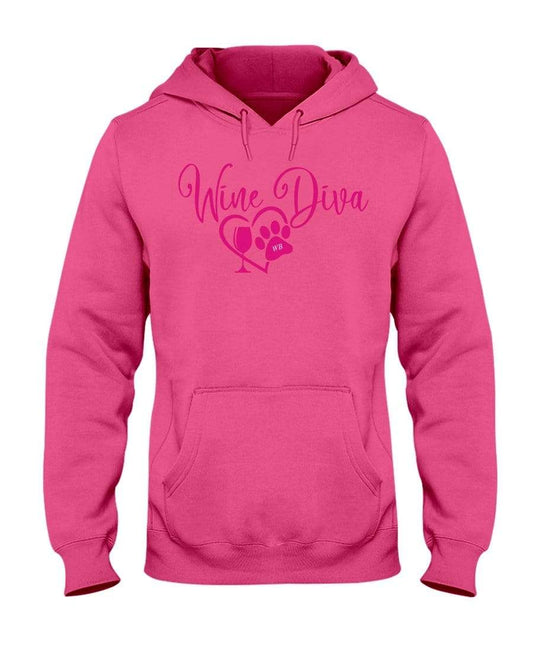 Sweatshirts Cyber Pink / S Winey Bitches Co "Wine Diva 2" 50/50 Hoodie WineyBitchesCo