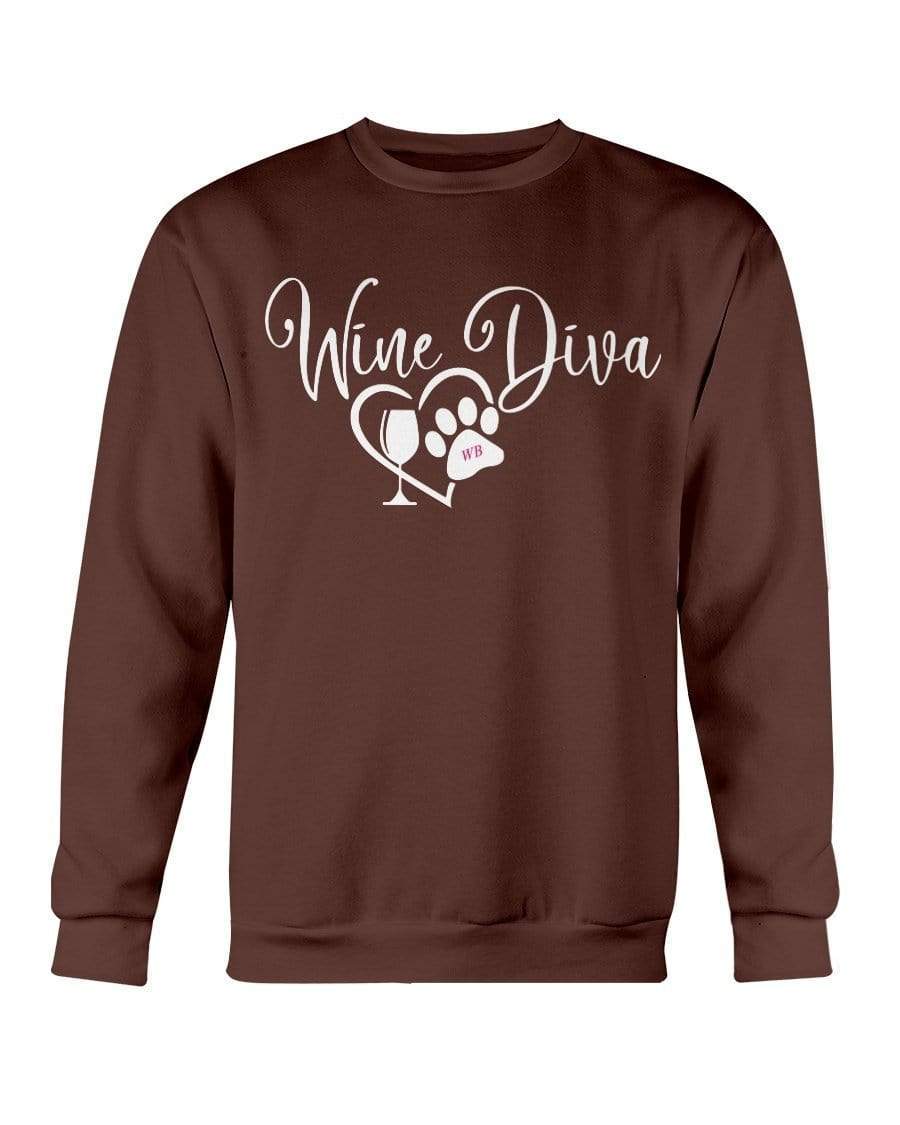 Sweatshirts Dark Chocolate / S Winey Bitches Co "Wine Diva 2" Sweatshirt - Crew WineyBitchesCo