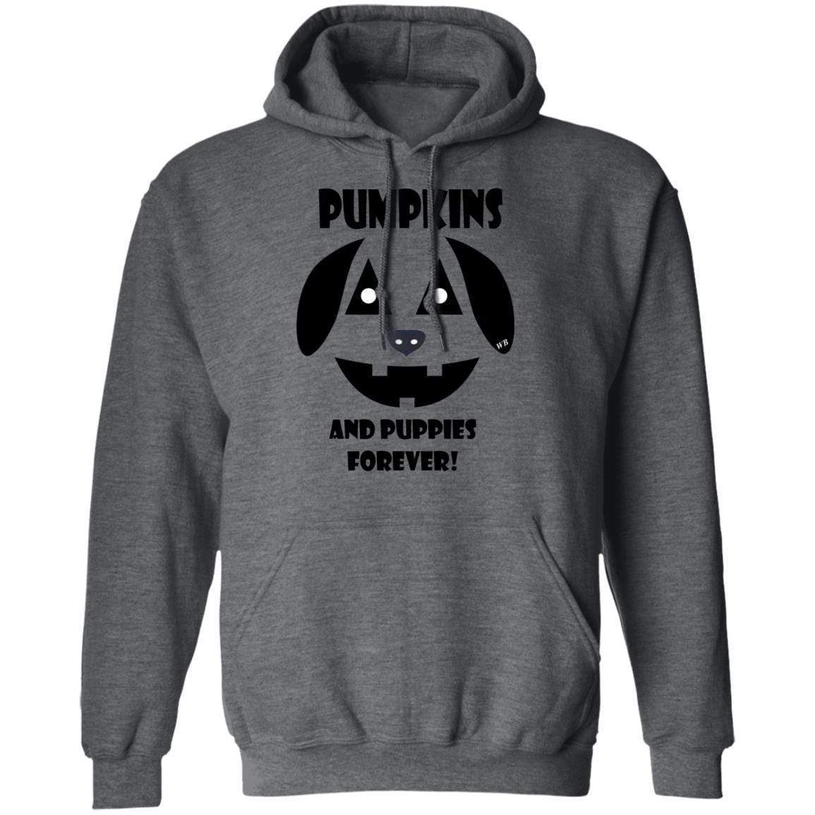 Sweatshirts Dark Heather / S WineyBitches.Co "Pumpkins and Puppies Forever" Halloween Collection Pullover Hoodie 8 oz. WineyBitchesCo