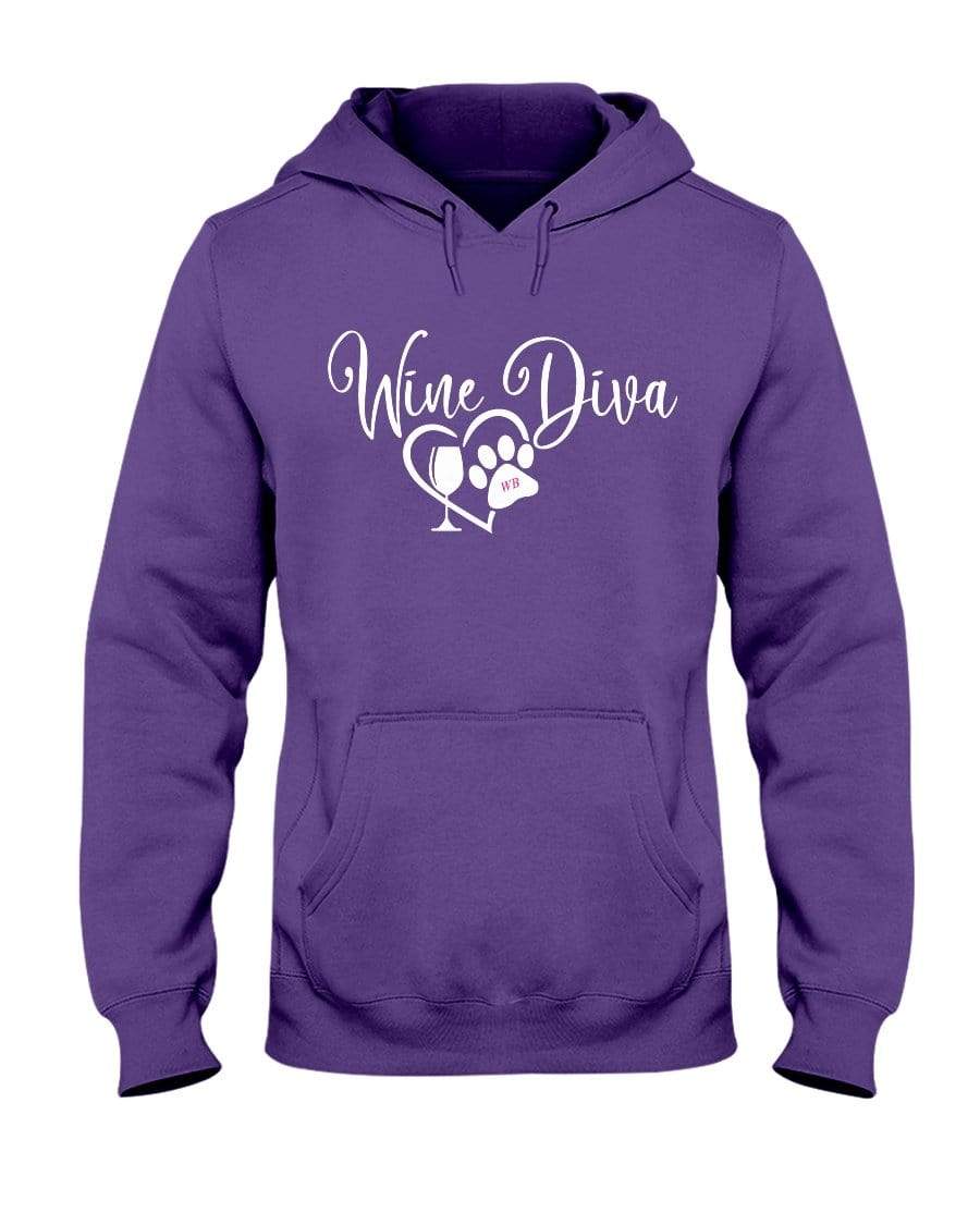 Sweatshirts Deep Purple / S Winey Bitches Co "Wine Diva 2" 50/50 Hoodie WineyBitchesCo