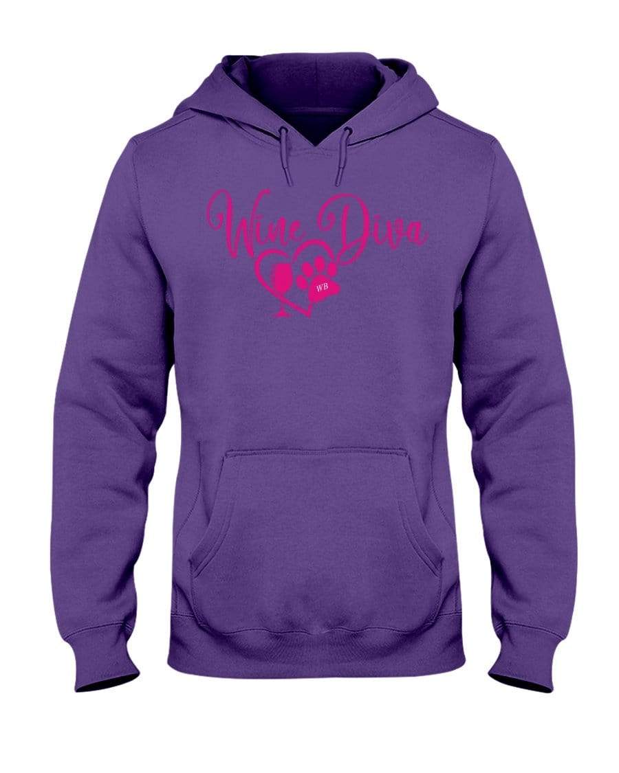 Sweatshirts Deep Purple / S Winey Bitches Co "Wine Diva 2" 50/50 Hoodie WineyBitchesCo