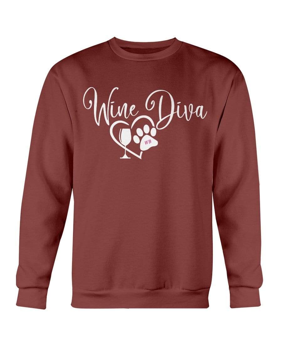 Sweatshirts Garnet / S Winey Bitches Co "Wine Diva 2" Sweatshirt - Crew WineyBitchesCo