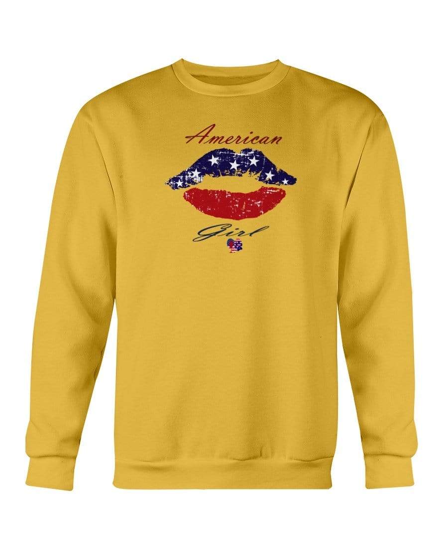 Sweatshirts Gold / S Winey Bitches Co "American Girl" Sweatshirt - Crew WineyBitchesCo