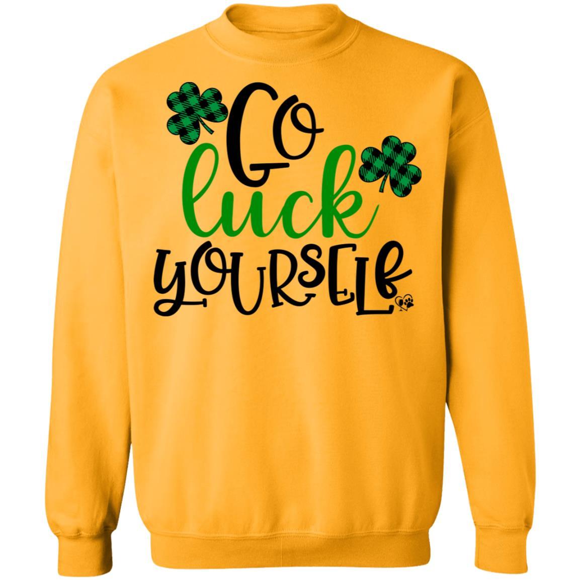 Sweatshirts Gold / S Winey Bitches Co "Go Luck Yourself" Crewneck Pullover Sweatshirt  8 oz. WineyBitchesCo