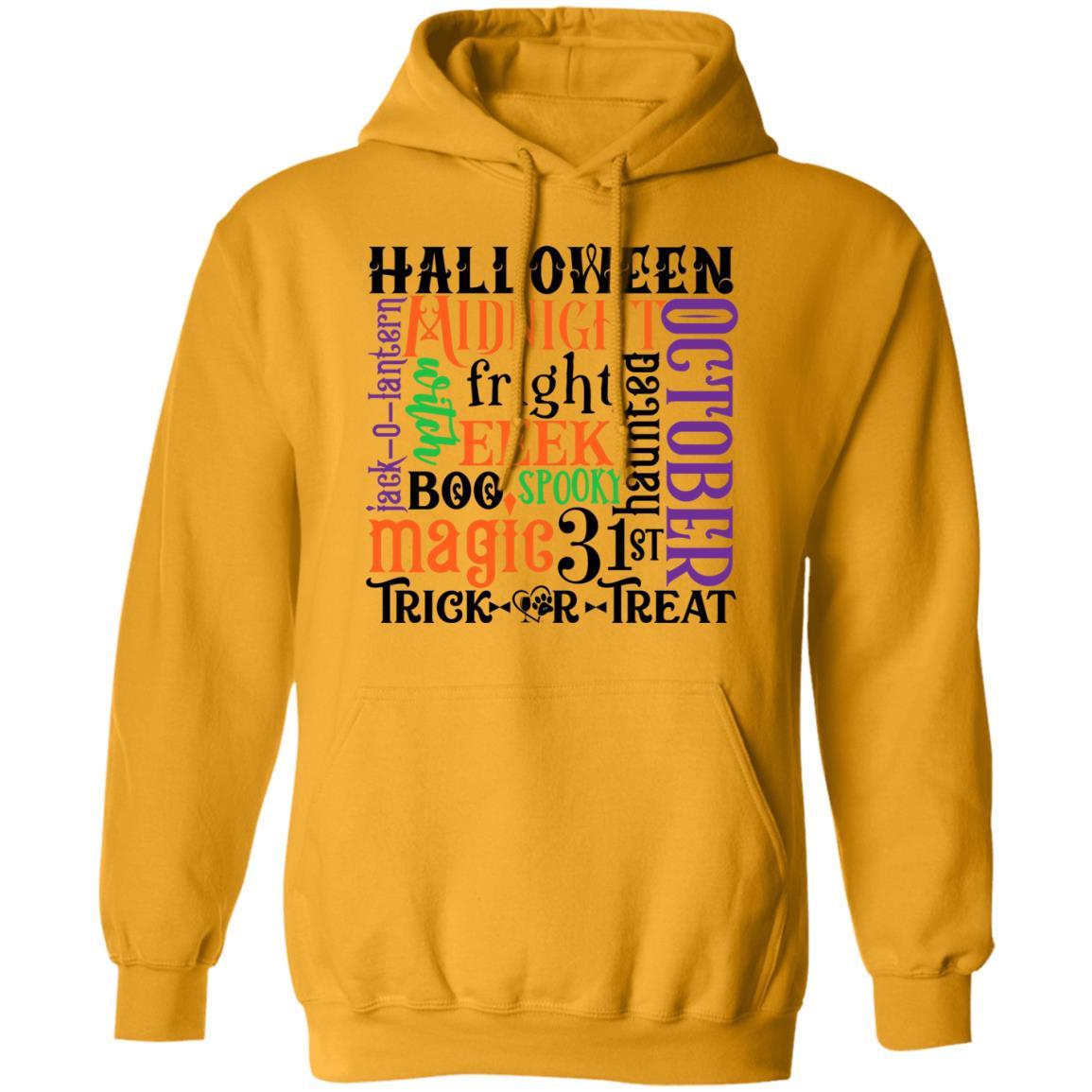 Sweatshirts Gold / S Winey Bitches Co "Halloween Word Jumble" Pullover Hoodie 8 oz. WineyBitchesCo
