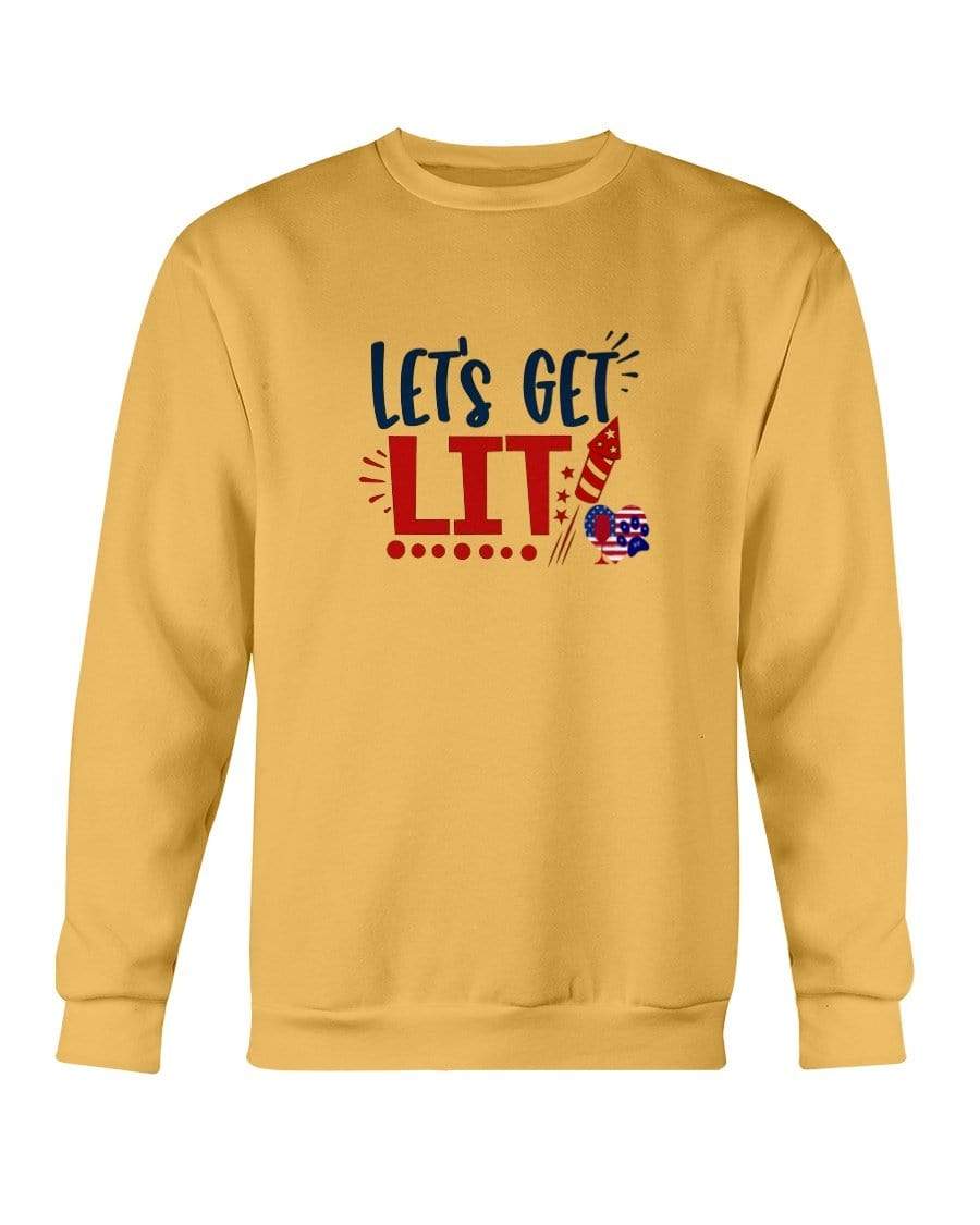 Sweatshirts Gold / S Winey Bitches Co "Let Get Lit" Sweatshirt - Crew WineyBitchesCo