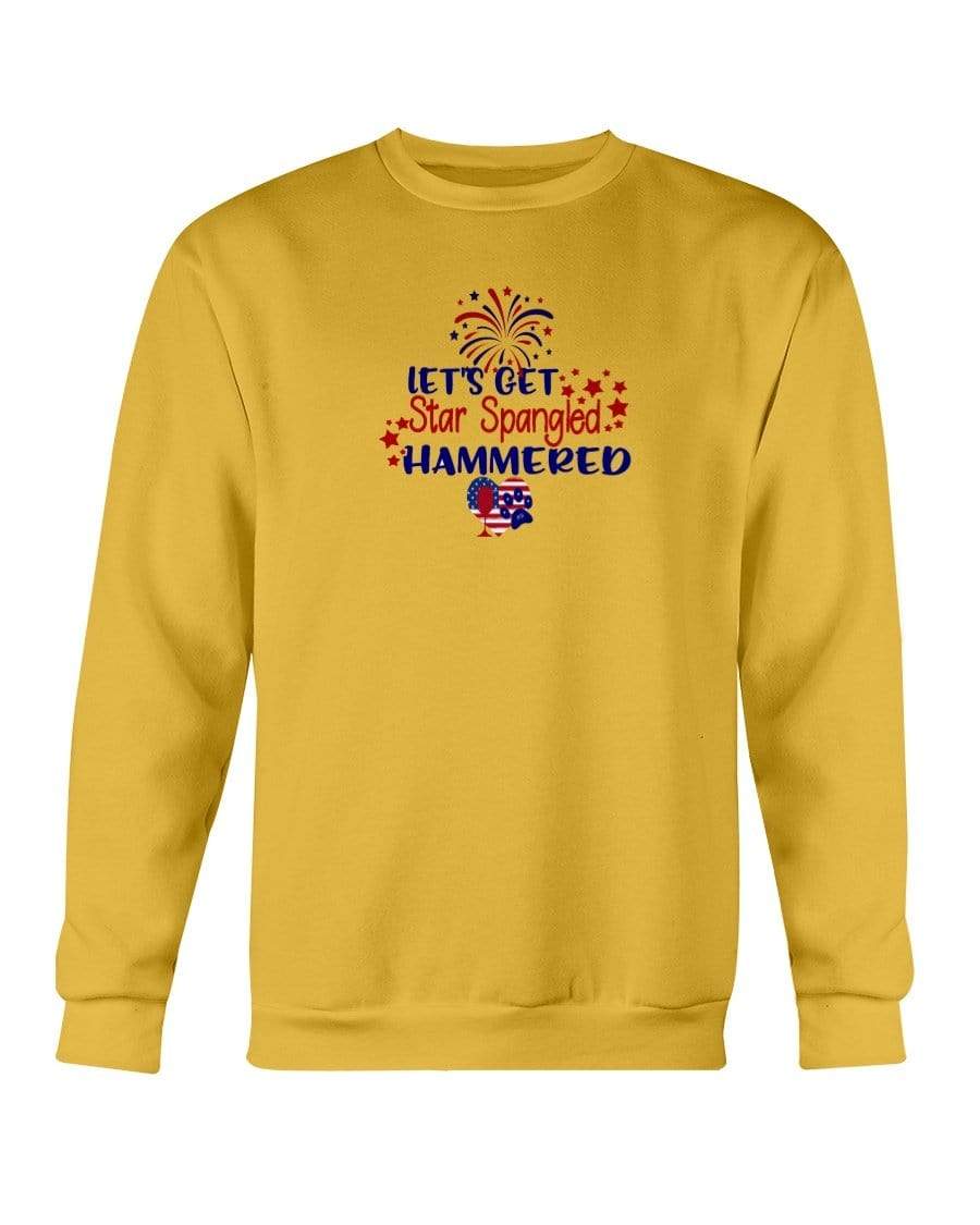 Sweatshirts Gold / S Winey Bitches Co "Let's Get Star Spangled Hammered" Sweatshirt - Crew WineyBitchesCo