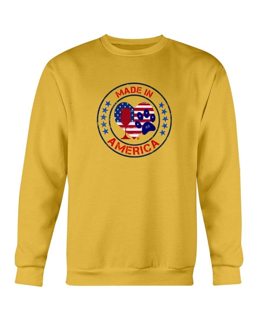 Sweatshirts Gold / S Winey Bitches Co "Made In America" Sweatshirt - Crew WineyBitchesCo