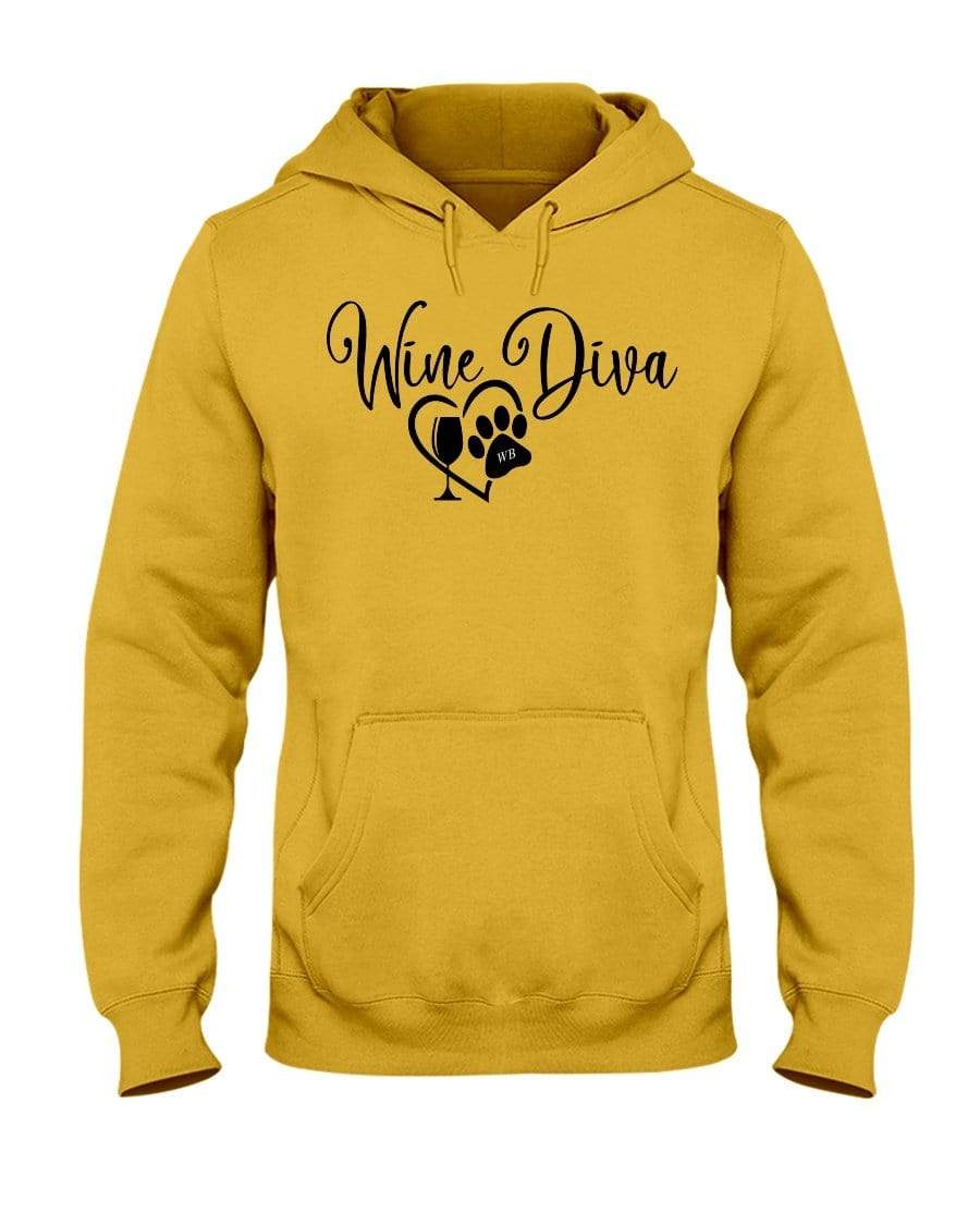 Sweatshirts Gold / S Winey Bitches Co "Wine Diva 2" 50/50 Hoodie WineyBitchesCo