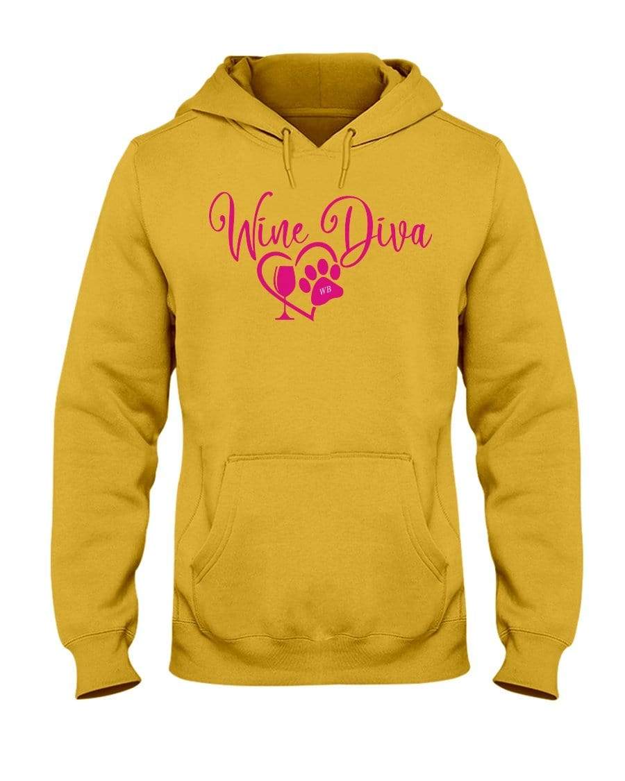 Sweatshirts Gold / S Winey Bitches Co "Wine Diva 2" 50/50 Hoodie WineyBitchesCo