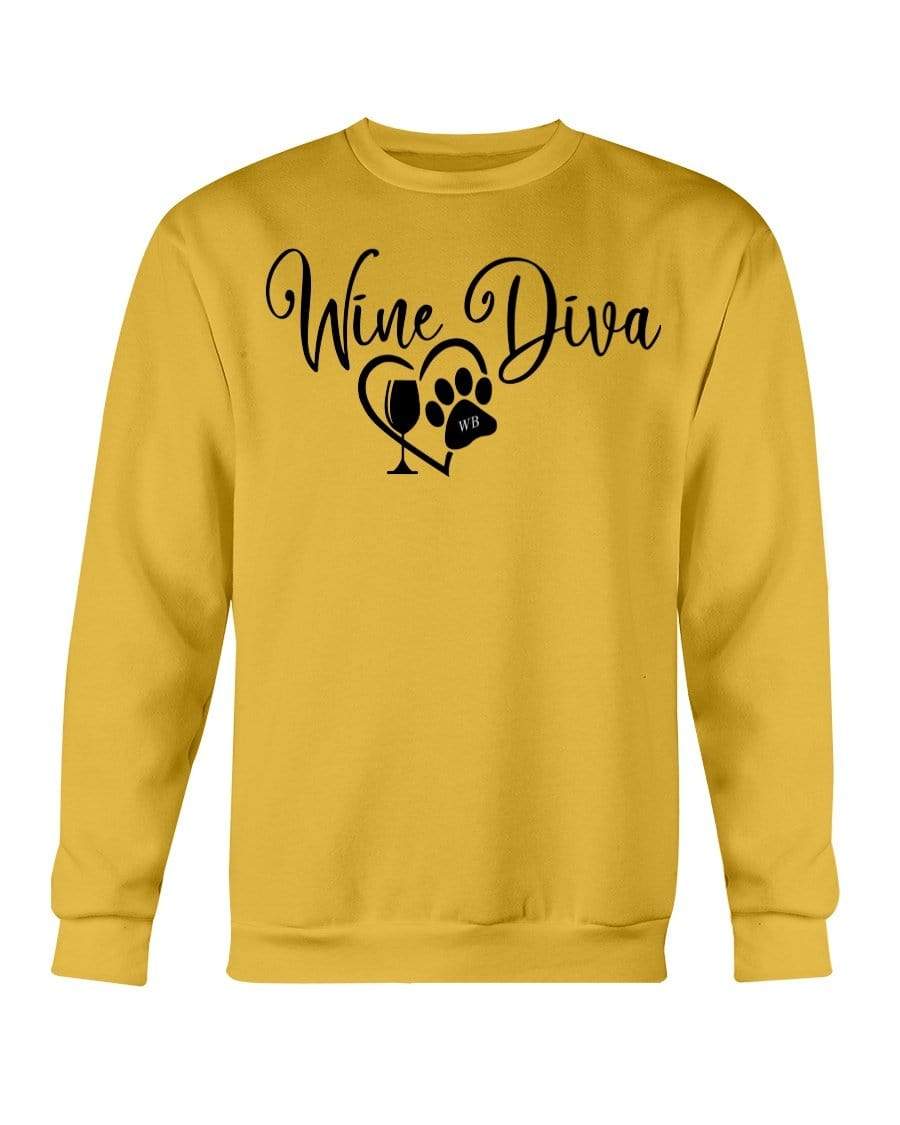 Sweatshirts Gold / S Winey Bitches Co "Wine Diva 2" Sweatshirt - Crew WineyBitchesCo