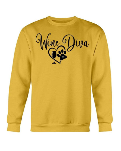 Sweatshirts Gold / S Winey Bitches Co "Wine Diva 2" Sweatshirt - Crew WineyBitchesCo