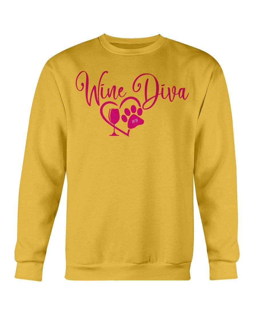 Sweatshirts Gold / S Winey Bitches Co "Wine Diva 2" Sweatshirt - Crew WineyBitchesCo