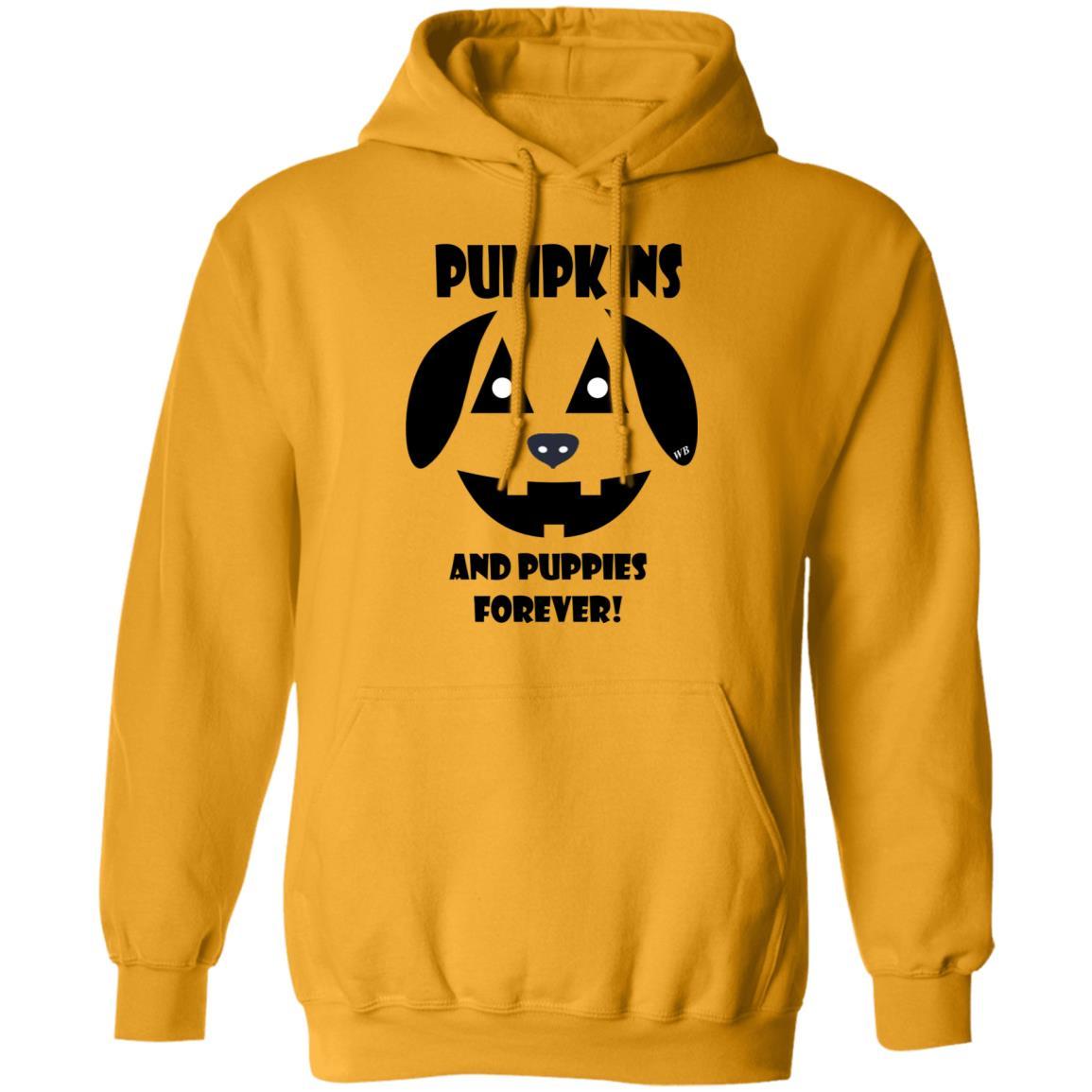 Sweatshirts Gold / S WineyBitches.Co "Pumpkins and Puppies Forever" Halloween Collection Pullover Hoodie 8 oz. WineyBitchesCo