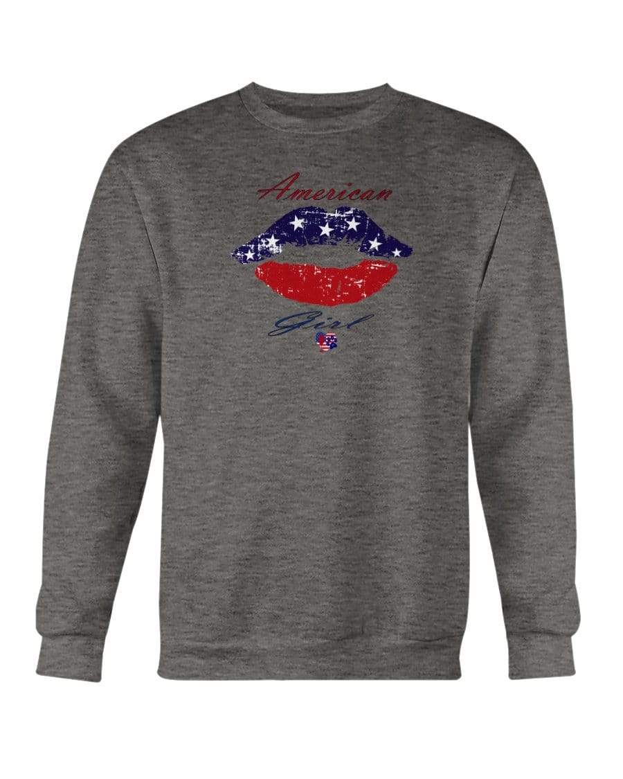 Sweatshirts Graphite Heather / S Winey Bitches Co "American Girl" Sweatshirt - Crew WineyBitchesCo