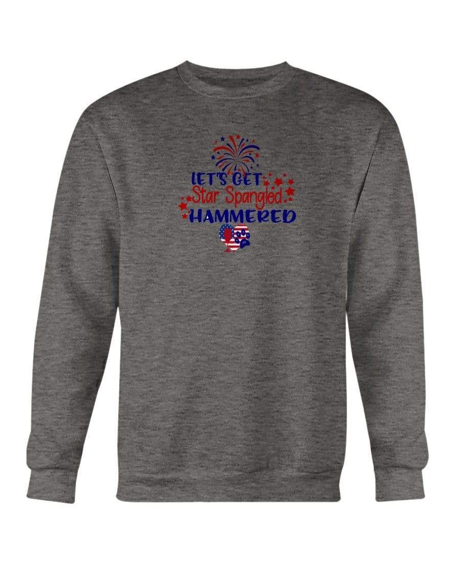 Sweatshirts Graphite Heather / S Winey Bitches Co "Let's Get Star Spangled Hammered" Sweatshirt - Crew WineyBitchesCo