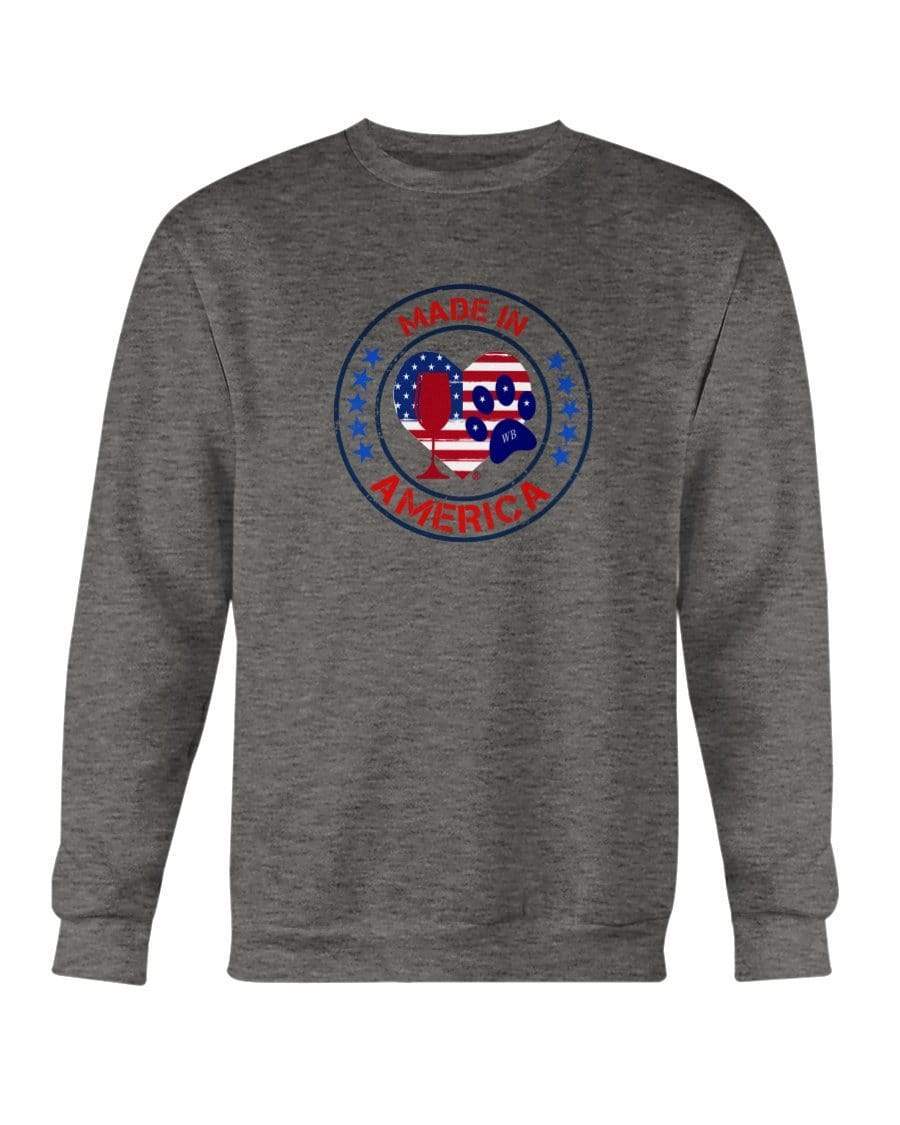 Sweatshirts Graphite Heather / S Winey Bitches Co "Made In America" Sweatshirt - Crew WineyBitchesCo
