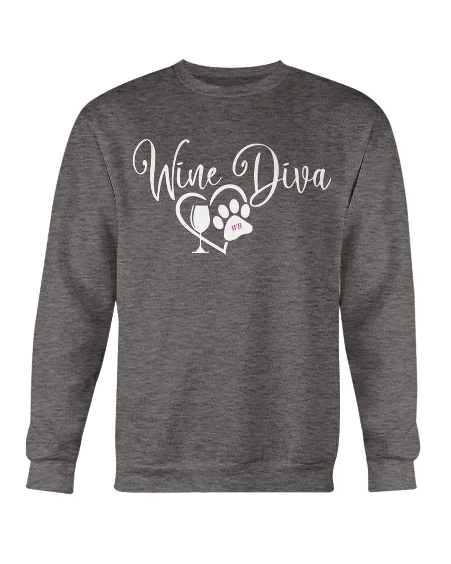 Sweatshirts Graphite Heather / S Winey Bitches Co "Wine Diva 2" Sweatshirt - Crew WineyBitchesCo