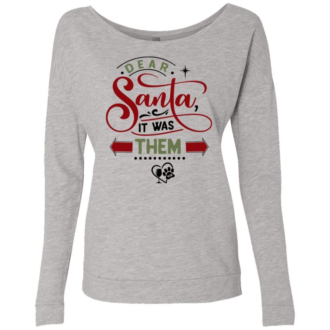 Sweatshirts Heather Grey / S WineyBitches.Co Ladies' "Dear Santa It Was Them" French Terry Scoop WineyBitchesCo