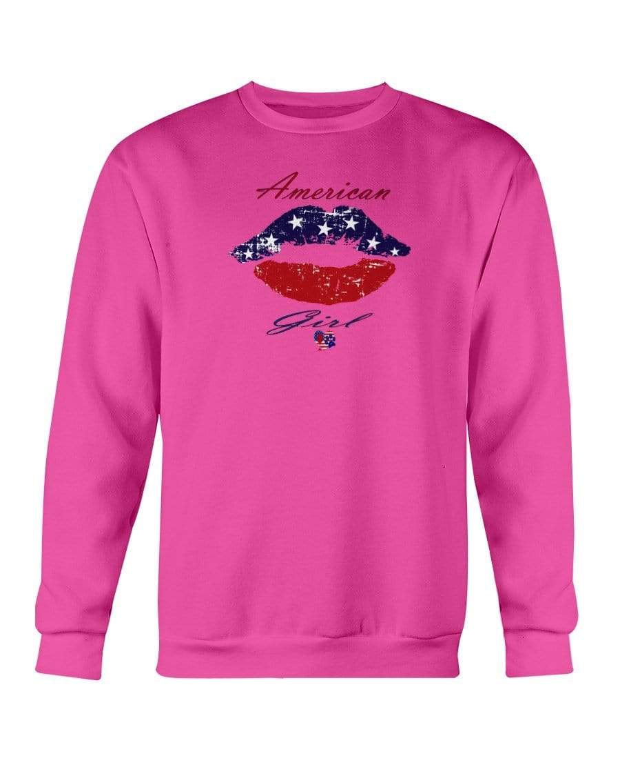 Sweatshirts Heliconia / S Winey Bitches Co "American Girl" Sweatshirt - Crew WineyBitchesCo