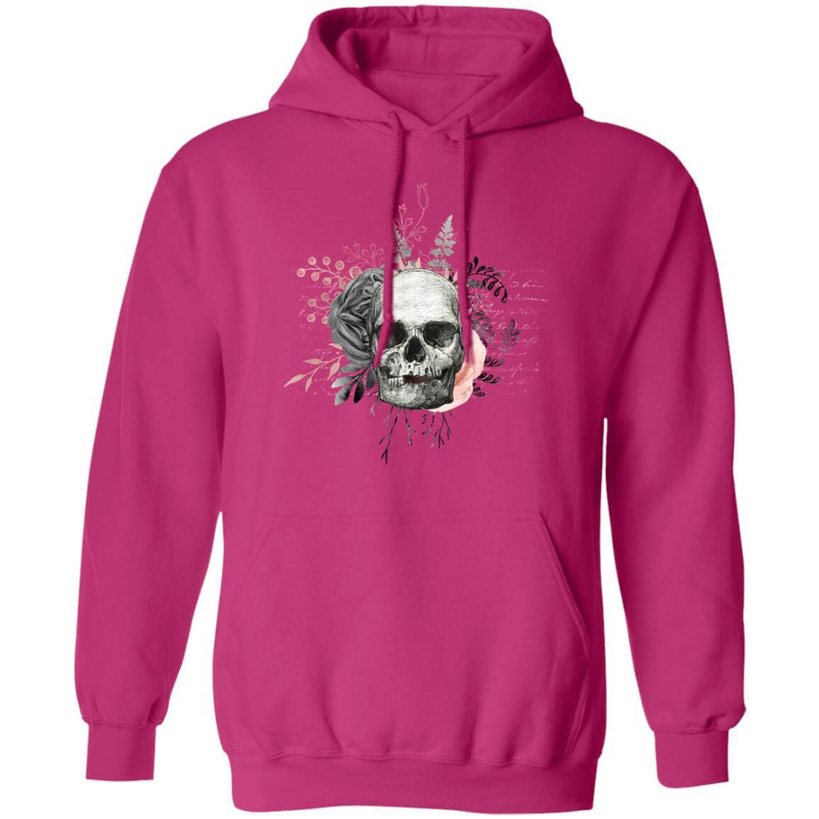 Sweatshirts Heliconia / S Winey Bitches Co Floral Skull Design #4 Pullover Hoodie 8 oz. WineyBitchesCo