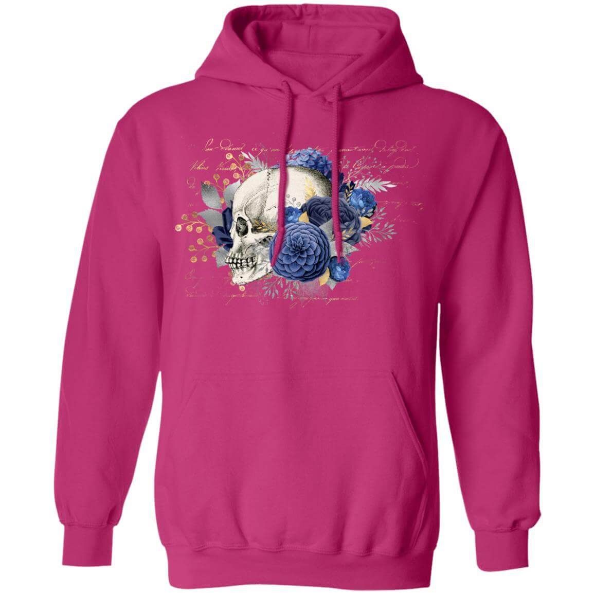 Sweatshirts Heliconia / S Winey Bitches Co Floral Skull Design #5 Pullover Hoodie 8 oz. WineyBitchesCo