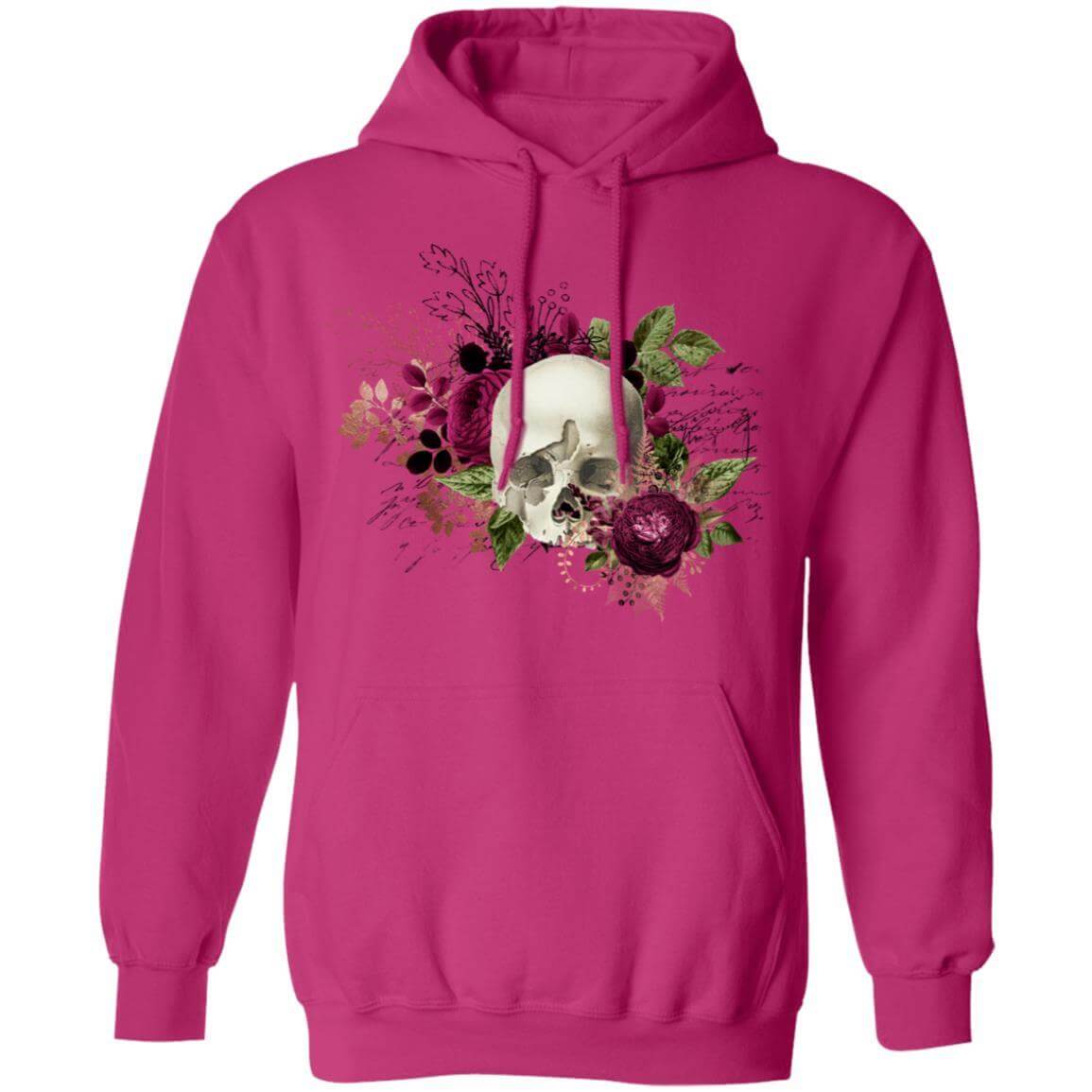 Sweatshirts Heliconia / S Winey Bitches Co Floral Skull Design #6 Pullover Hoodie 8 oz. WineyBitchesCo