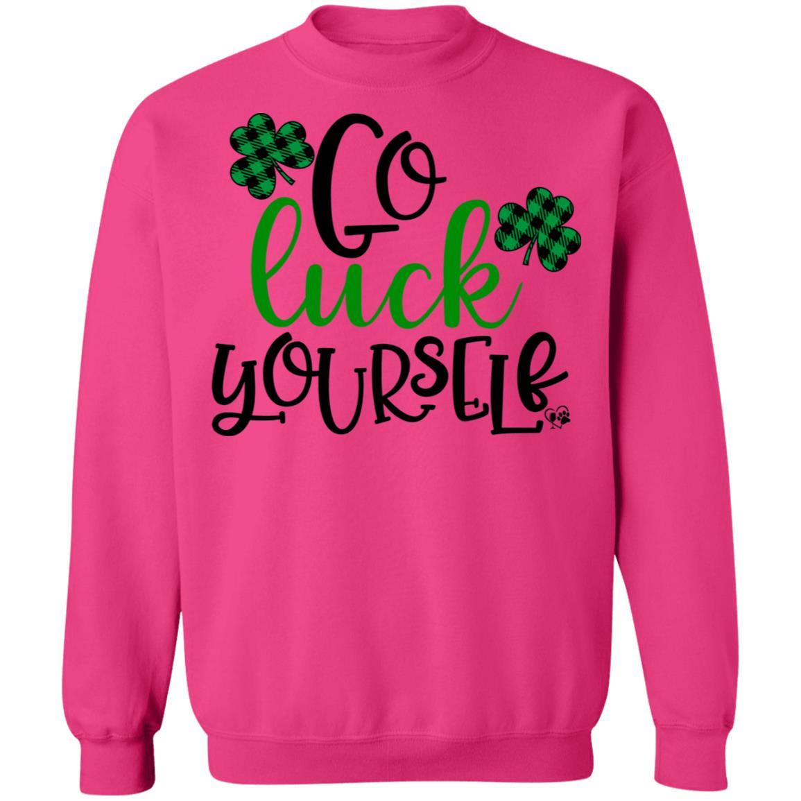 Sweatshirts Heliconia / S Winey Bitches Co "Go Luck Yourself" Crewneck Pullover Sweatshirt  8 oz. WineyBitchesCo