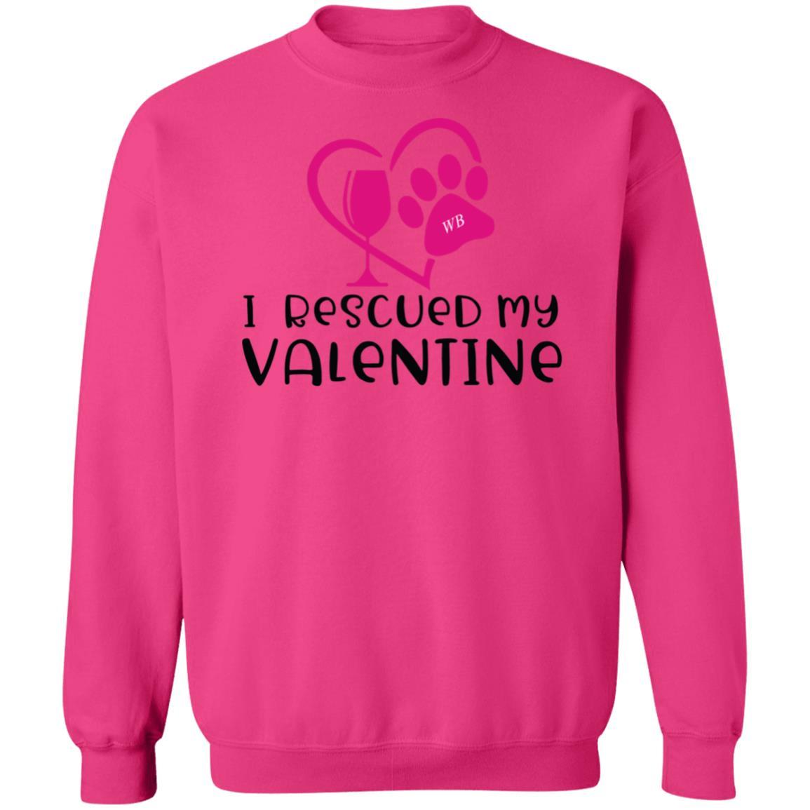 Sweatshirts Heliconia / S Winey Bitches Co "I Rescued My Valentine" Crewneck Pullover Sweatshirt  8 oz. WineyBitchesCo