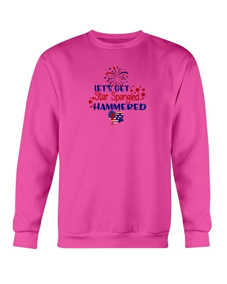 Sweatshirts Heliconia / S Winey Bitches Co "Let's Get Star Spangled Hammered" Sweatshirt - Crew WineyBitchesCo