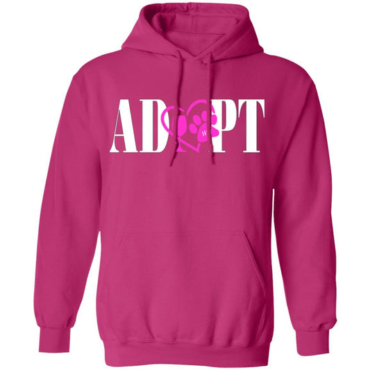 Sweatshirts Heliconia / S WineyBitches.Co “Adopt” Pullover Hoodie 8 oz.- Pink Heart-White Lettering WineyBitchesCo