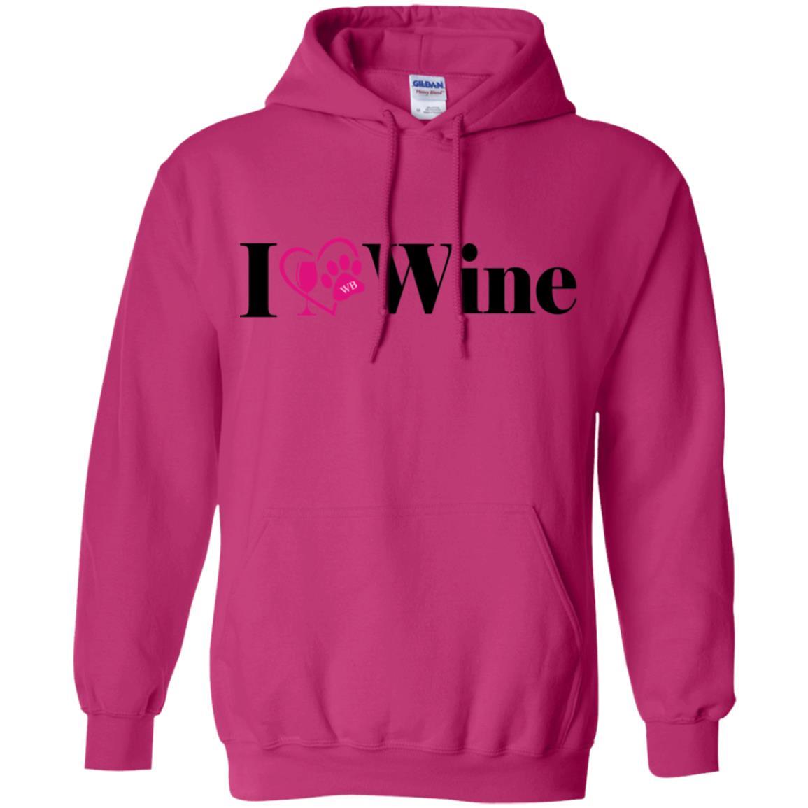 Sweatshirts Heliconia / S WineyBitches.Co "I Love Wine" Gildan Pullover Hoodie 8 oz. WineyBitchesCo