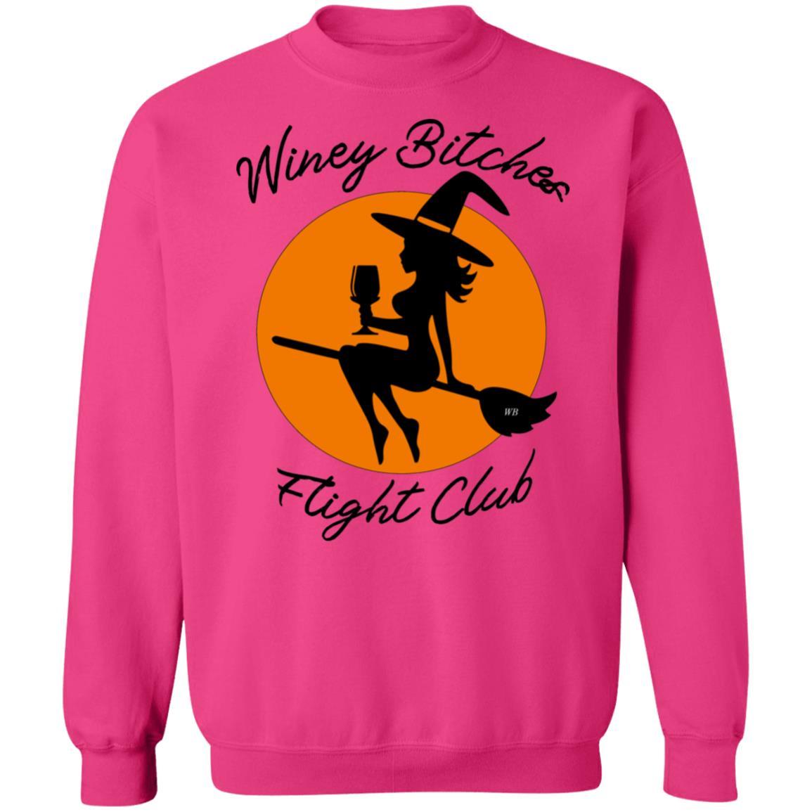 Sweatshirts Heliconia / S WineyBitches.Co "Winey Bitches Flight Club"Crewneck Pullover Sweatshirt  8 oz. WineyBitchesCo