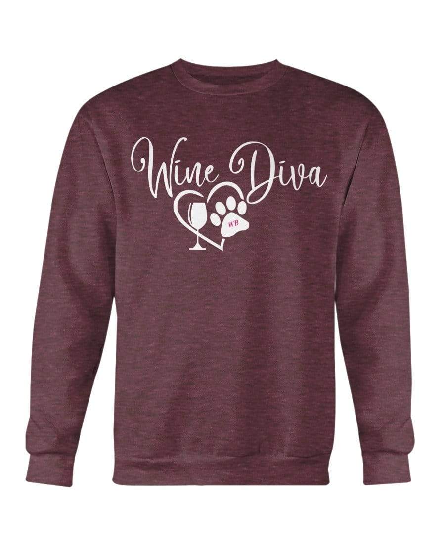 Sweatshirts Ht Sp Drk Maroon / S Winey Bitches Co "Wine Diva 2" Sweatshirt - Crew WineyBitchesCo