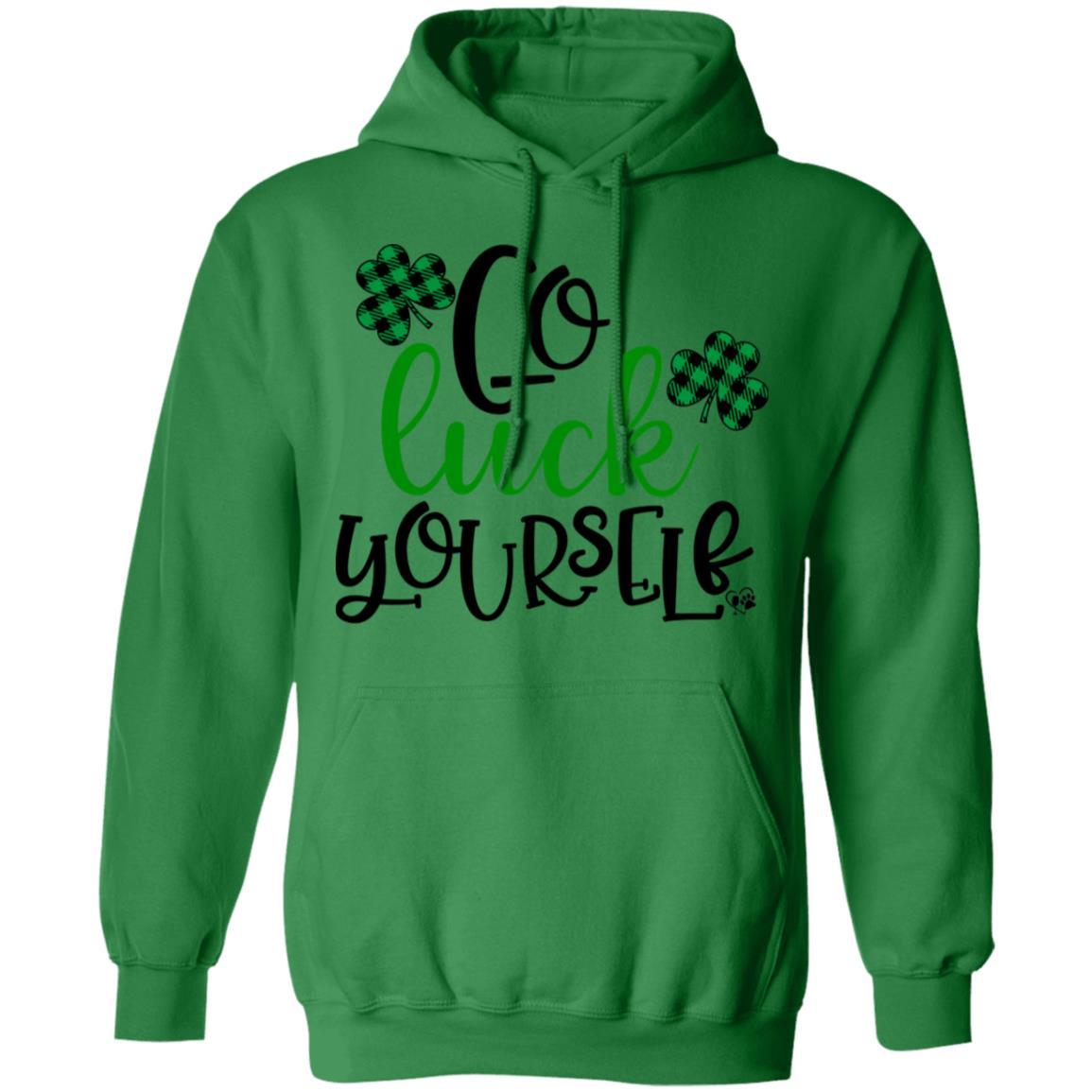 Sweatshirts Irish Green / S Winey Bitches Co Go Luck Yourself" Pullover Hoodie 8 oz. WineyBitchesCo