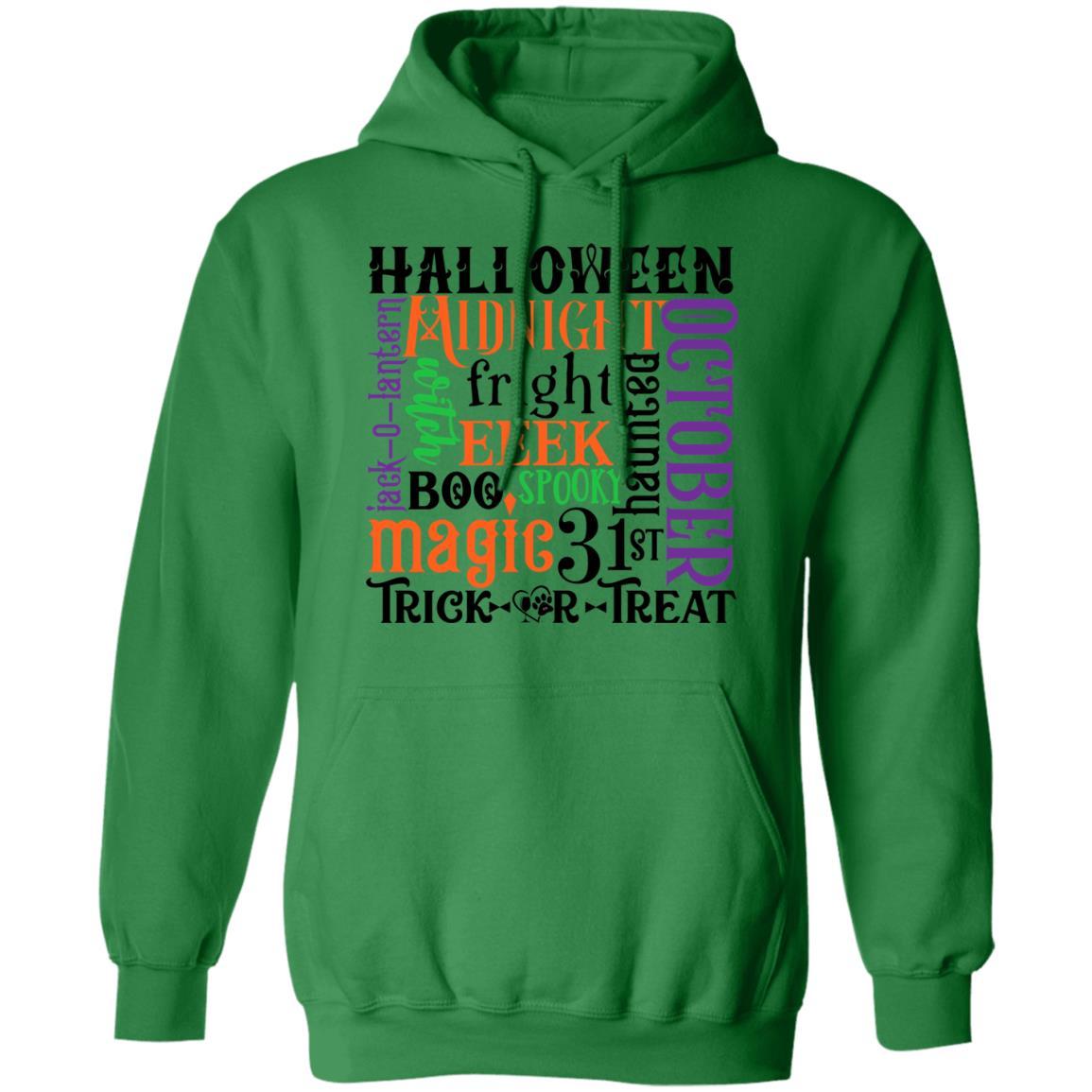 Sweatshirts Irish Green / S Winey Bitches Co "Halloween Word Jumble" Pullover Hoodie 8 oz. WineyBitchesCo