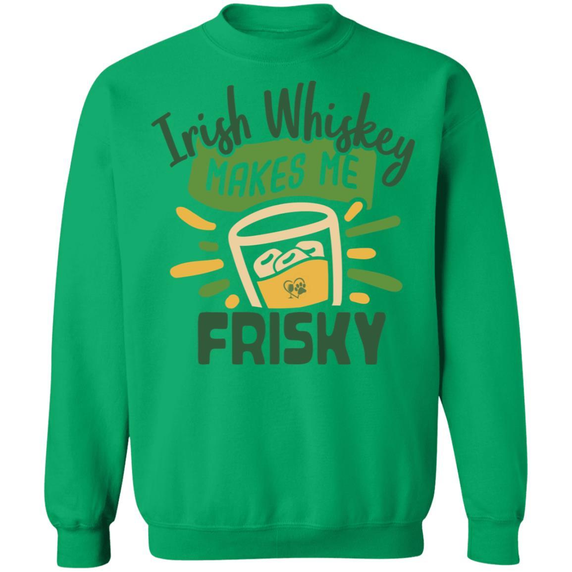 Sweatshirts Irish Green / S Winey Bitches Co "Irish Whiskey Makes Me Frisky" Crewneck Pullover Sweatshirt  8 oz. WineyBitchesCo