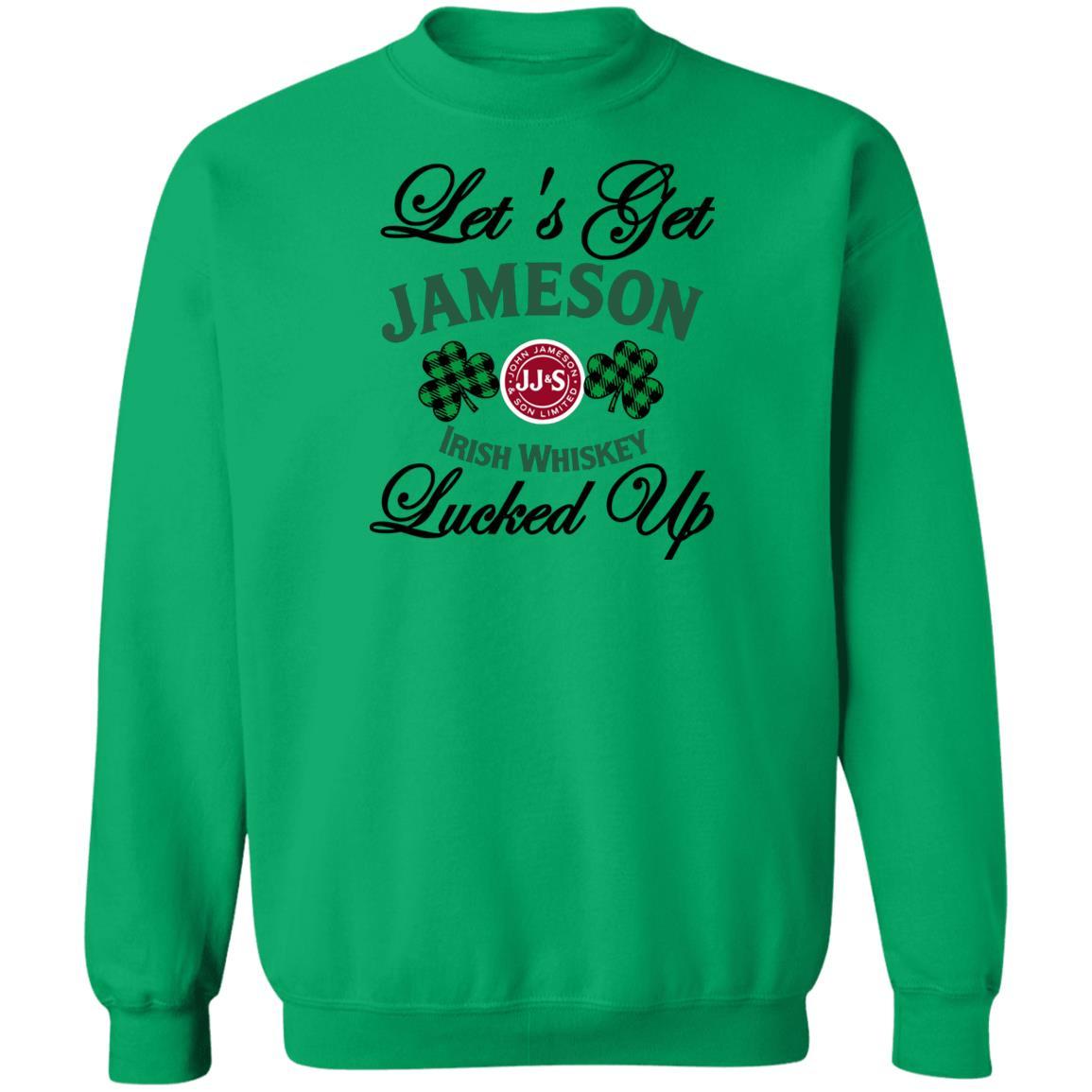Sweatshirts Irish Green / S Winey Bitches Co "Let's Get Lucked Up" Jameson Crewneck Pullover Sweatshirt  8 oz. WineyBitchesCo
