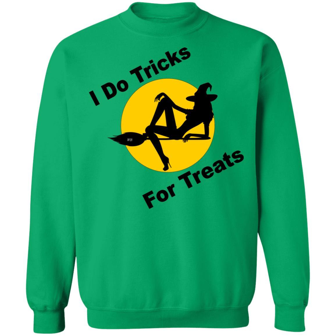 Sweatshirts Irish Green / S WineyBitches.Co "I Do Tricks For Treats" Crewneck Pullover Sweatshirt  8 oz. WineyBitchesCo