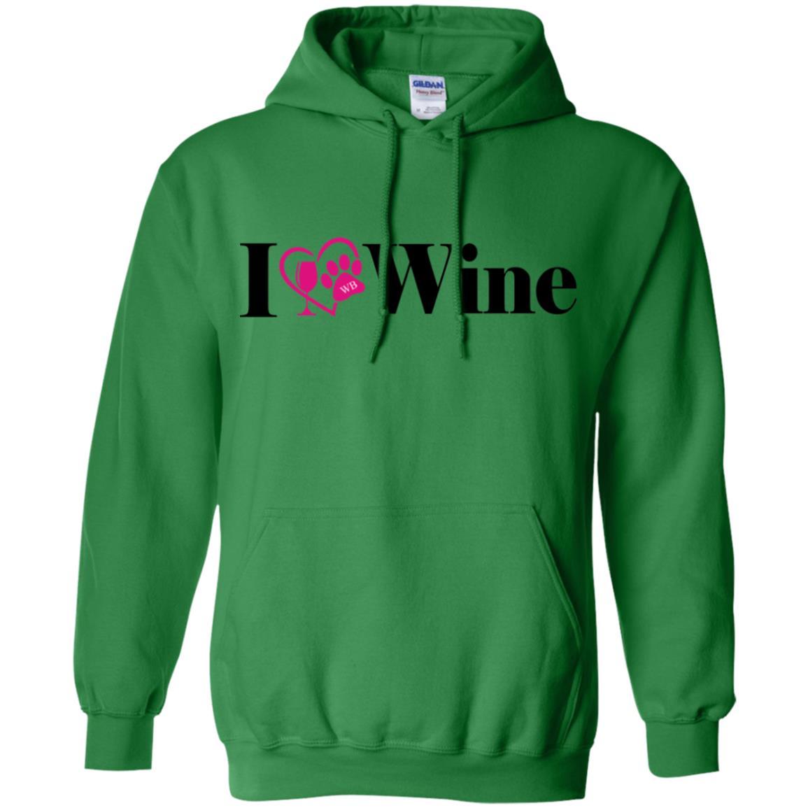 Sweatshirts Irish Green / S WineyBitches.Co "I Love Wine" Gildan Pullover Hoodie 8 oz. WineyBitchesCo
