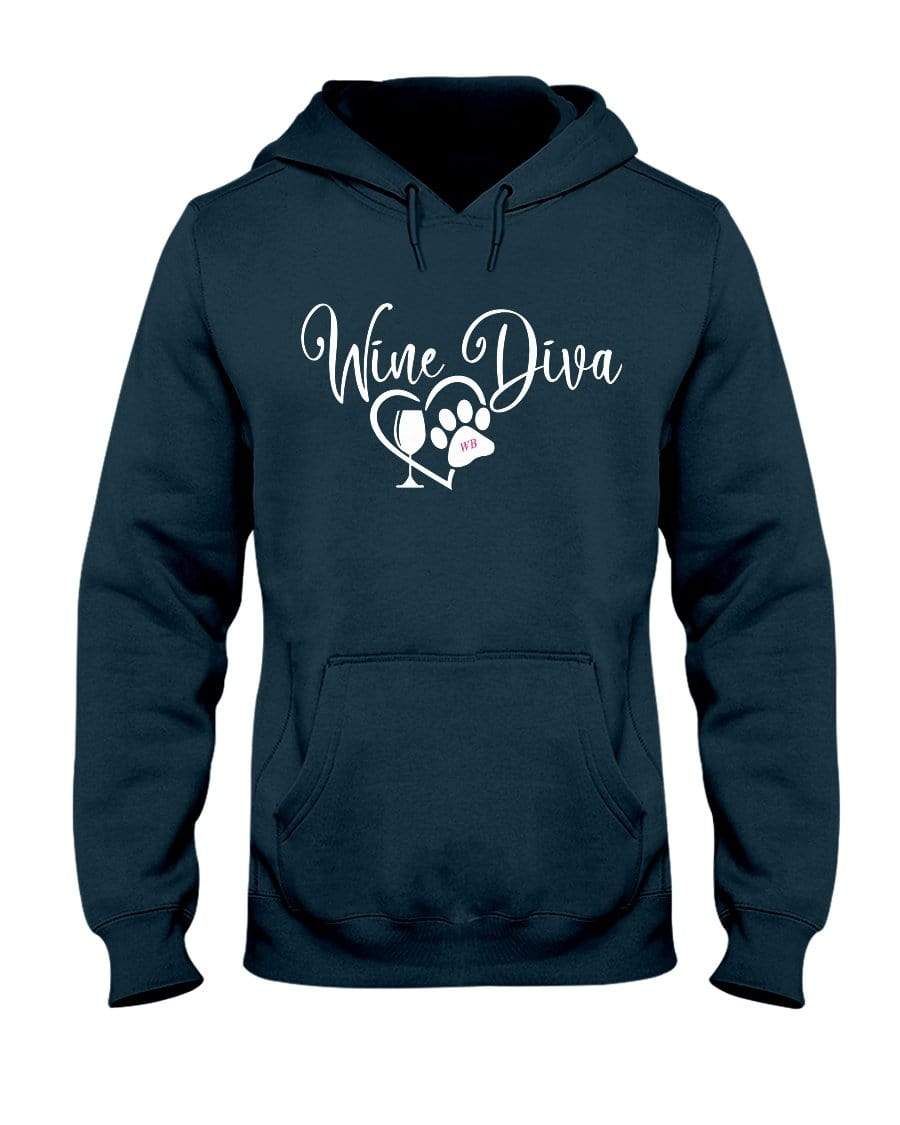 Sweatshirts J Navy / S Winey Bitches Co "Wine Diva 2" 50/50 Hoodie WineyBitchesCo