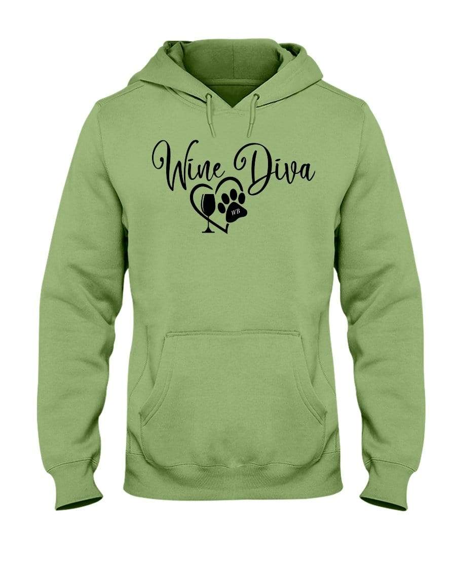 Sweatshirts Kiwi / S Winey Bitches Co "Wine Diva 2" 50/50 Hoodie WineyBitchesCo