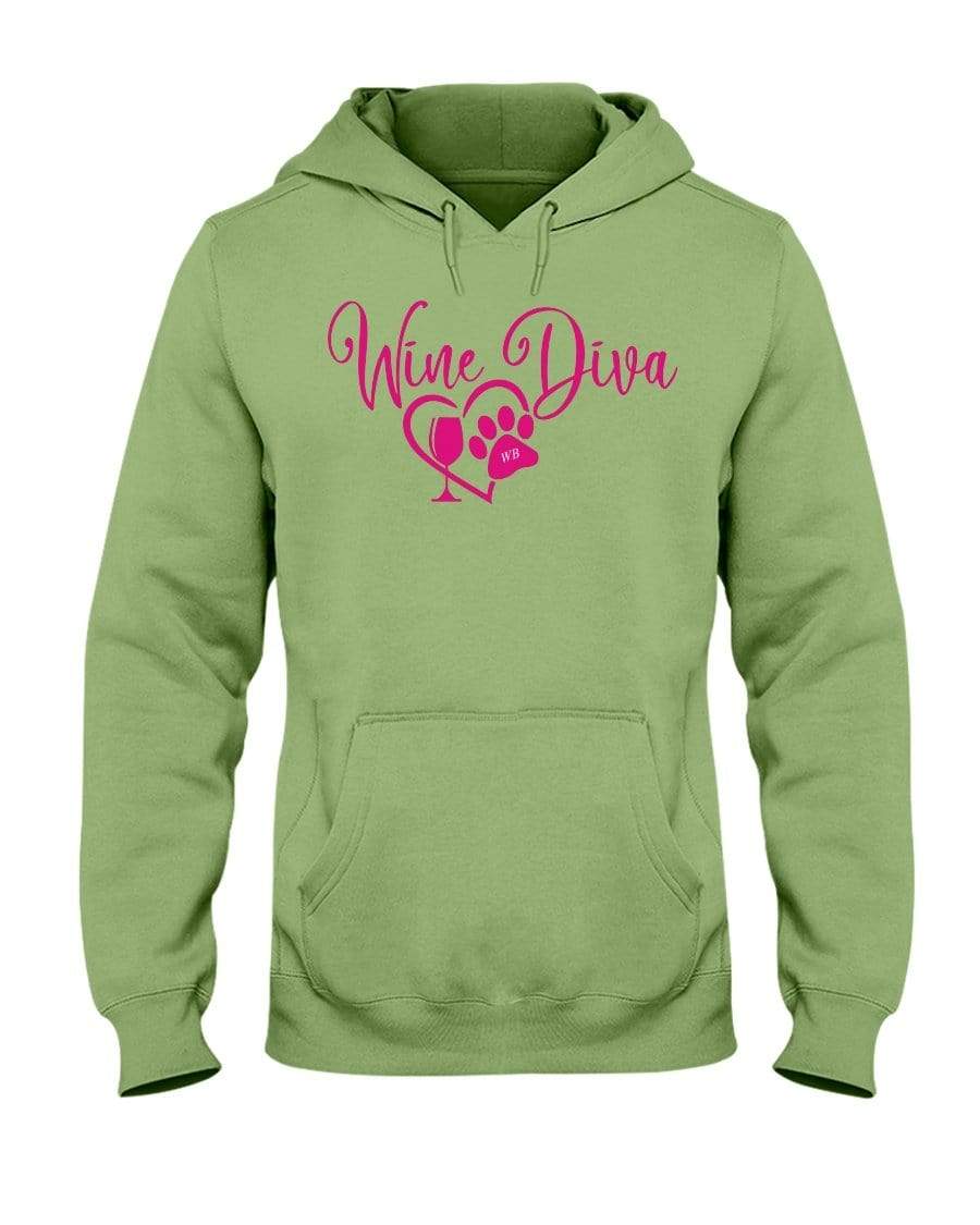 Sweatshirts Kiwi / S Winey Bitches Co "Wine Diva 2" 50/50 Hoodie WineyBitchesCo