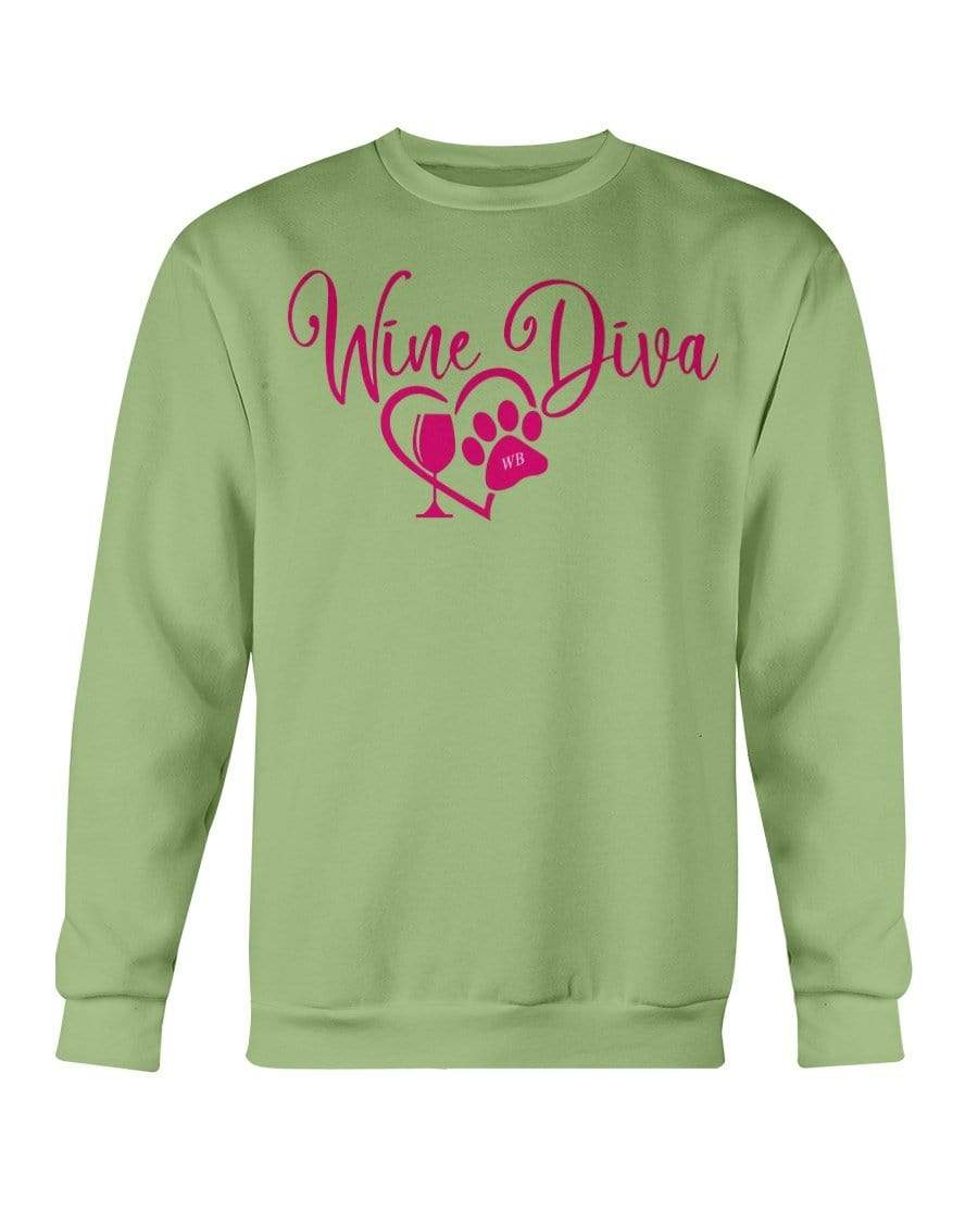 Sweatshirts Kiwi / S Winey Bitches Co "Wine Diva 2" Sweatshirt - Crew WineyBitchesCo