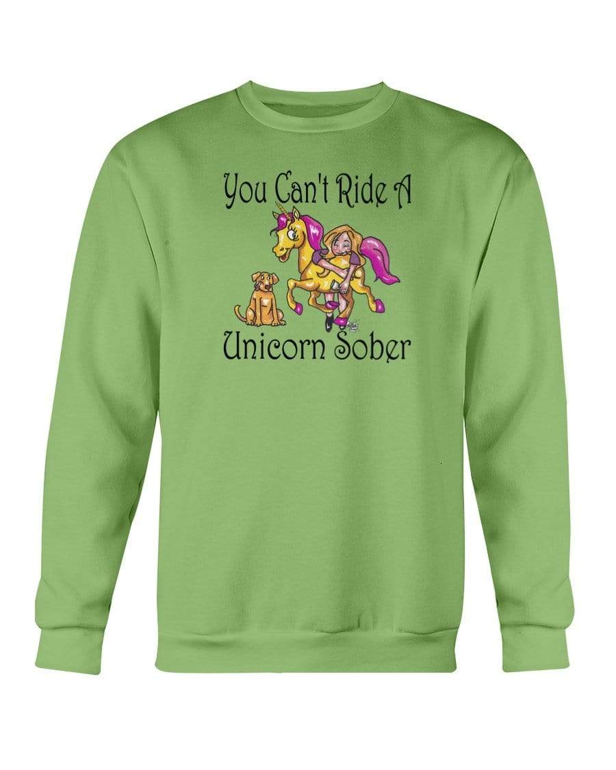 Sweatshirts Kiwi / S Winey Bitches Co "You Can't Ride A Unicorn Sober" Sweatshirt - Crew WineyBitchesCo