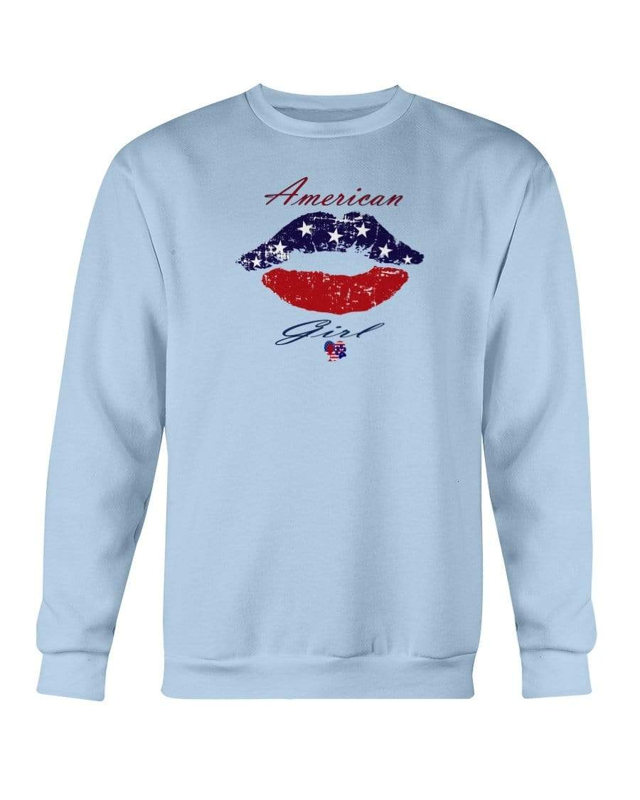 Sweatshirts Light Blue / S Winey Bitches Co "American Girl" Sweatshirt - Crew WineyBitchesCo