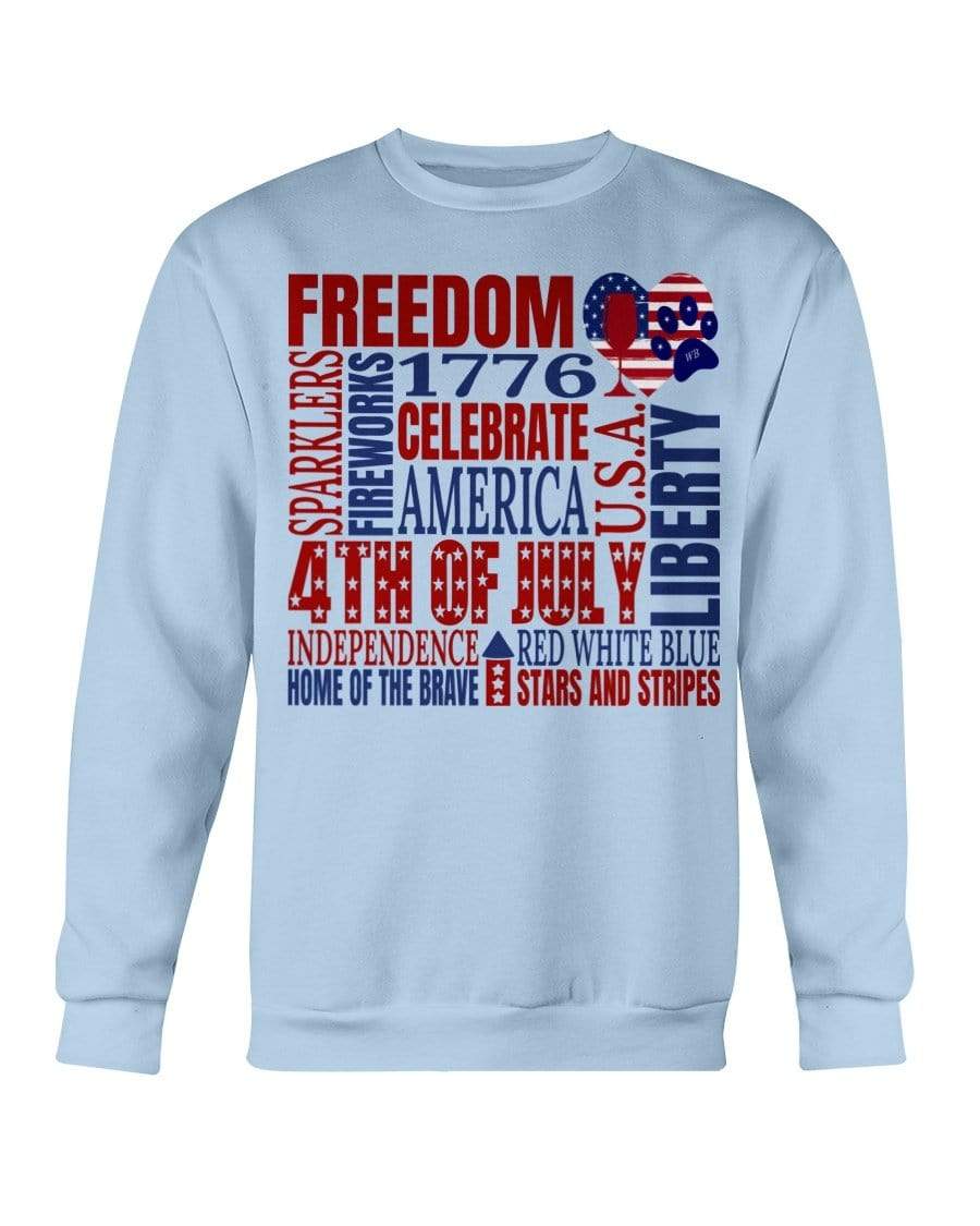 Sweatshirts Light Blue / S Winey Bitches Co "Celebrate America" Sweatshirt - Crew WineyBitchesCo